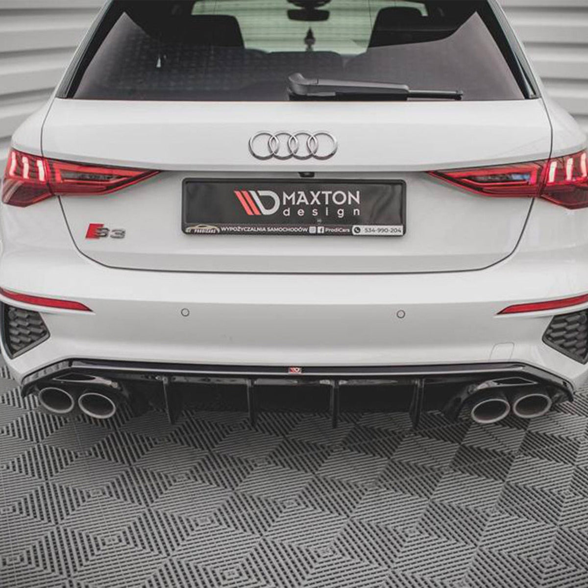 Maxton Design Audi S3 Sportback Rear Diffuser In Gloss Black (8Y)