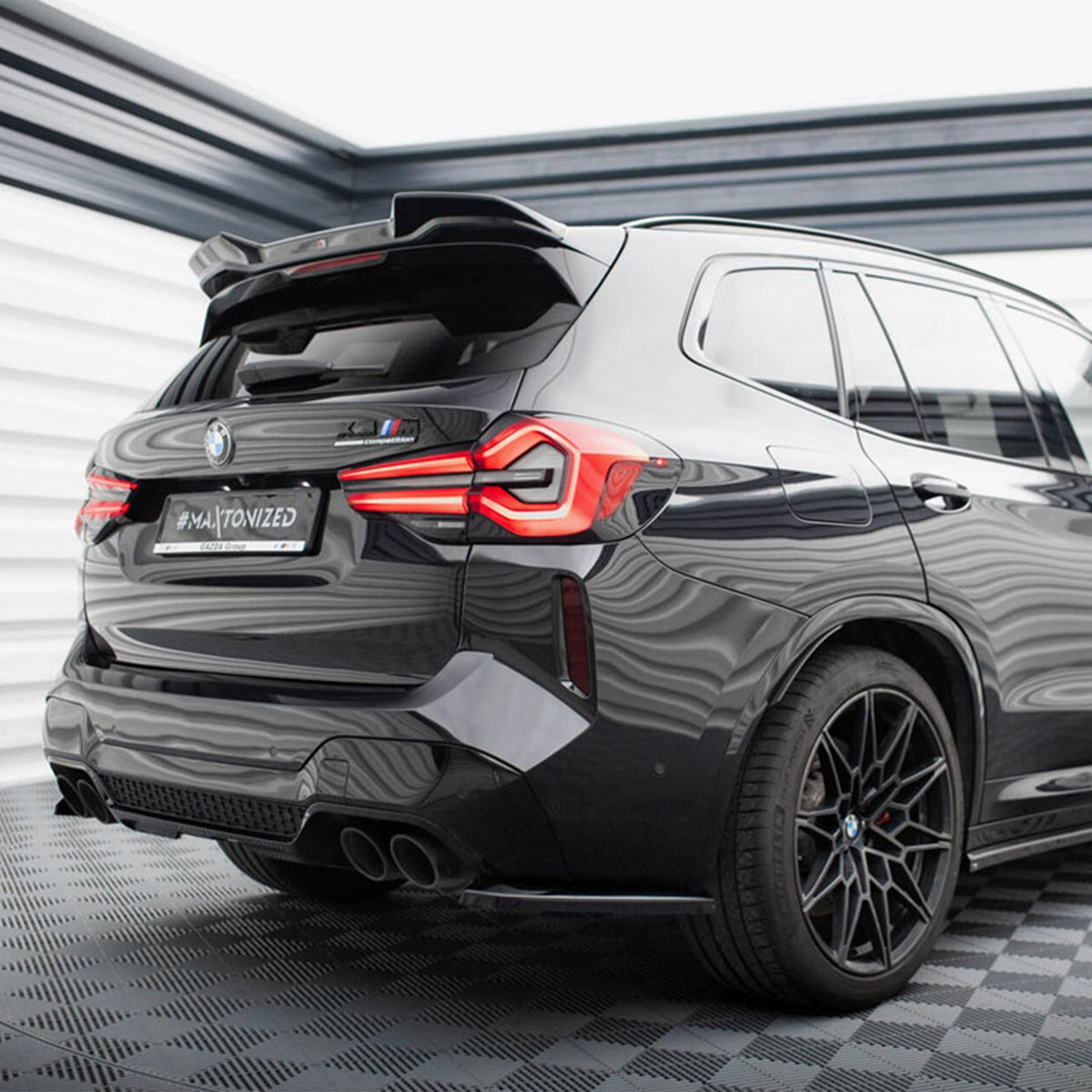 Maxton Design BMW X3M LCI Rear Side Splitters In Gloss Black (F97 Facelift 2022+)