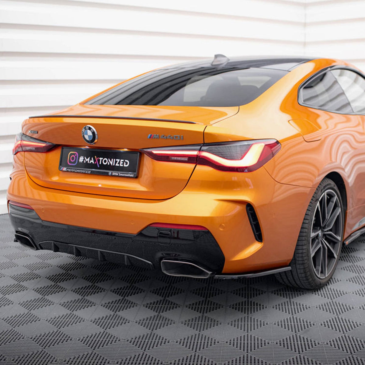 Maxton Design BMW 4 Series M Sport V1 Rear Side Splitters In Gloss Black (G22/G23 incl. M440i & M440d)