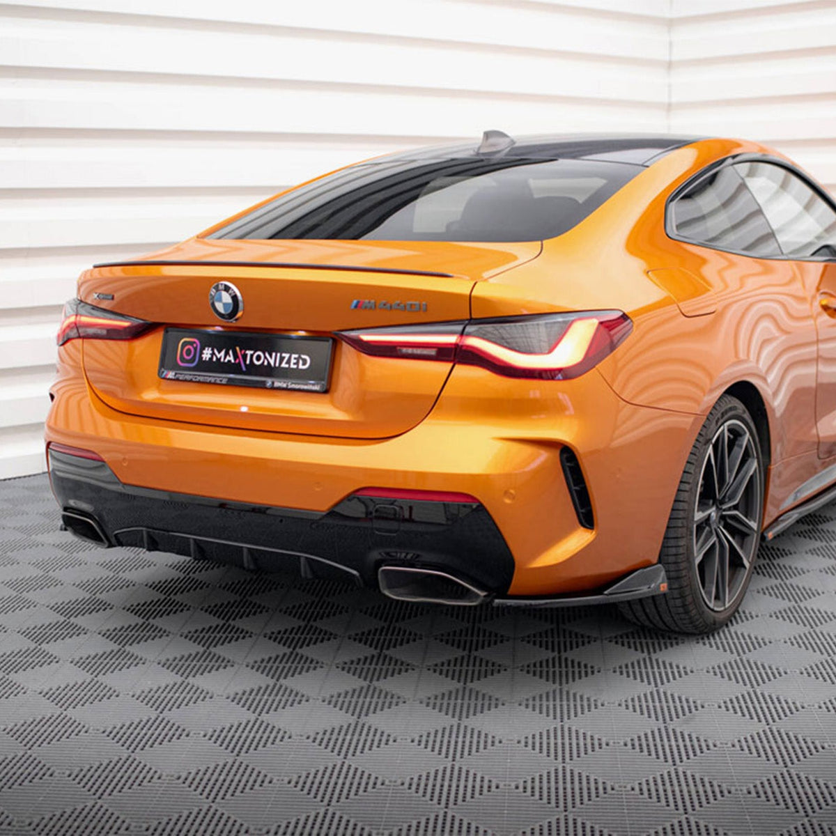 Maxton Design BMW 4 Series M Sport V2 Rear Side Splitters In Gloss Black (G22/G23 incl. M440i & M440d)