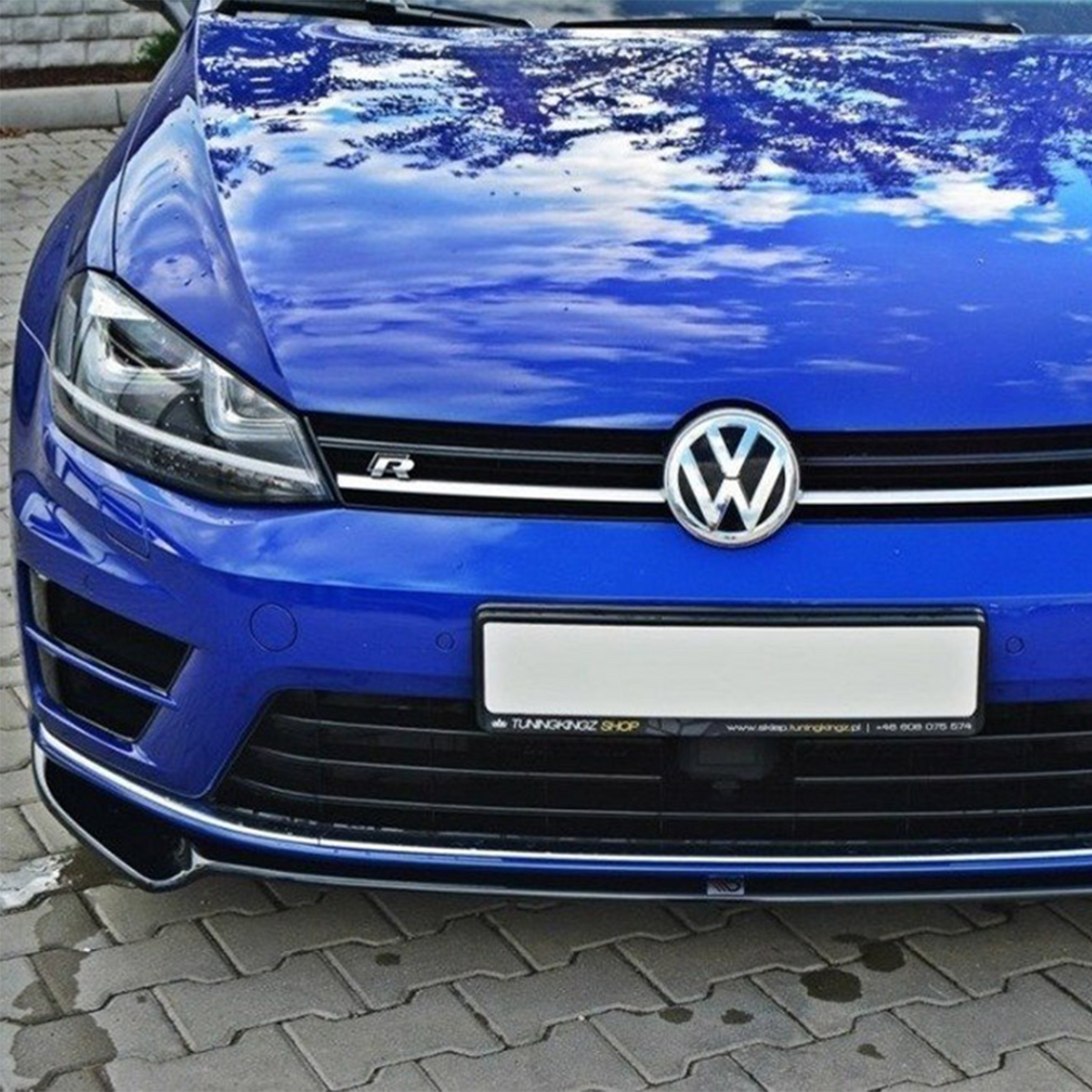 Maxton Design Volkswagen Golf R V2 Front Splitter In Gloss Black (Mk7)