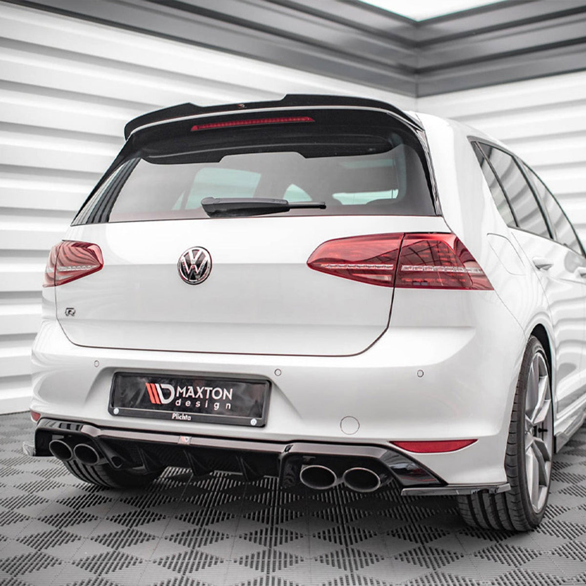 Maxton Design Volkswagen Golf R V4 Rear Side Splitters In Gloss Black (Mk7)