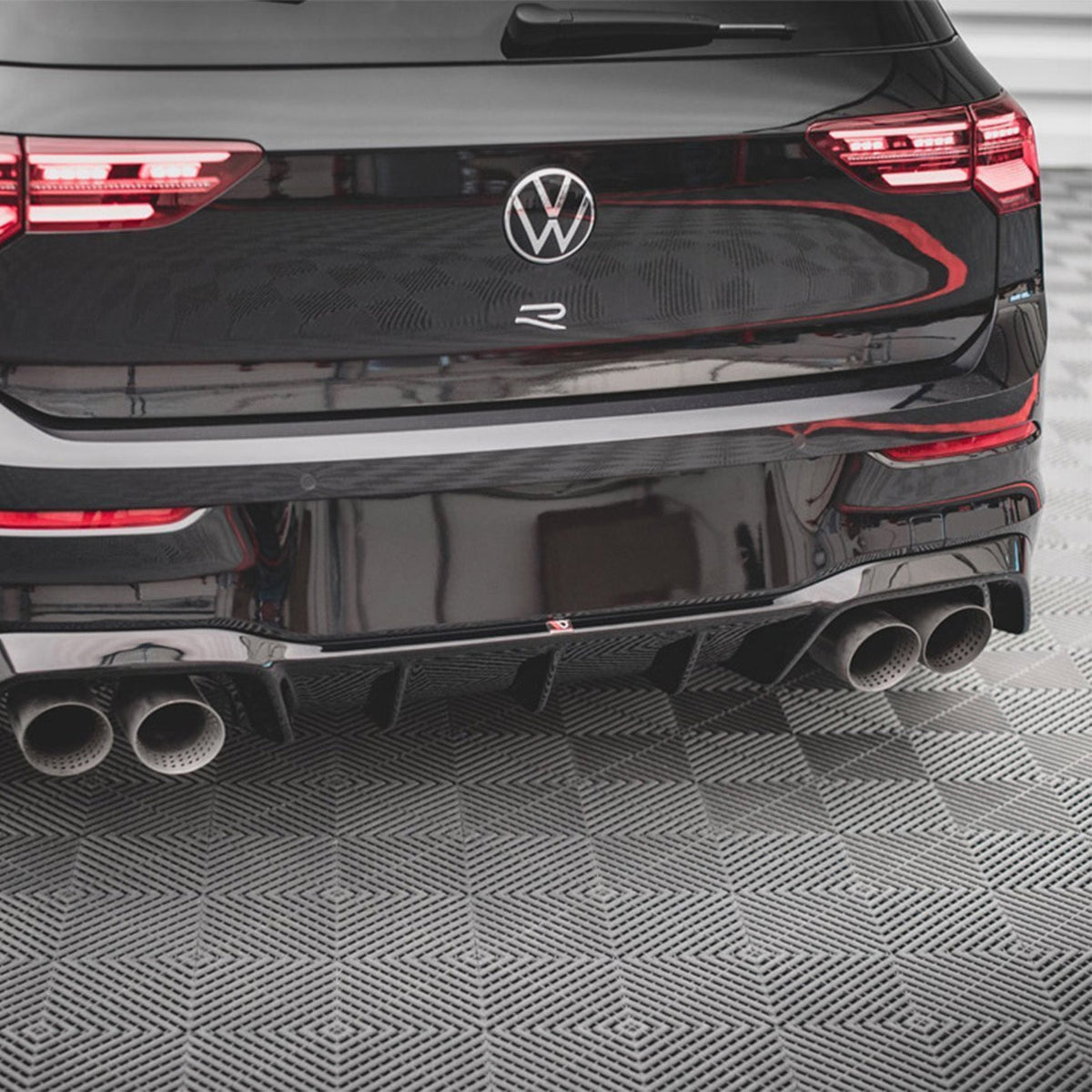 Maxton Design Volkswagen Golf R V1 Rear Diffuser In Gloss Black (Mk8)