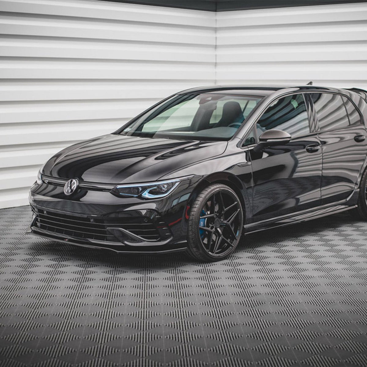 Maxton Design Volkswagen Golf R V3 Front Splitter In Gloss Black (Mk8)