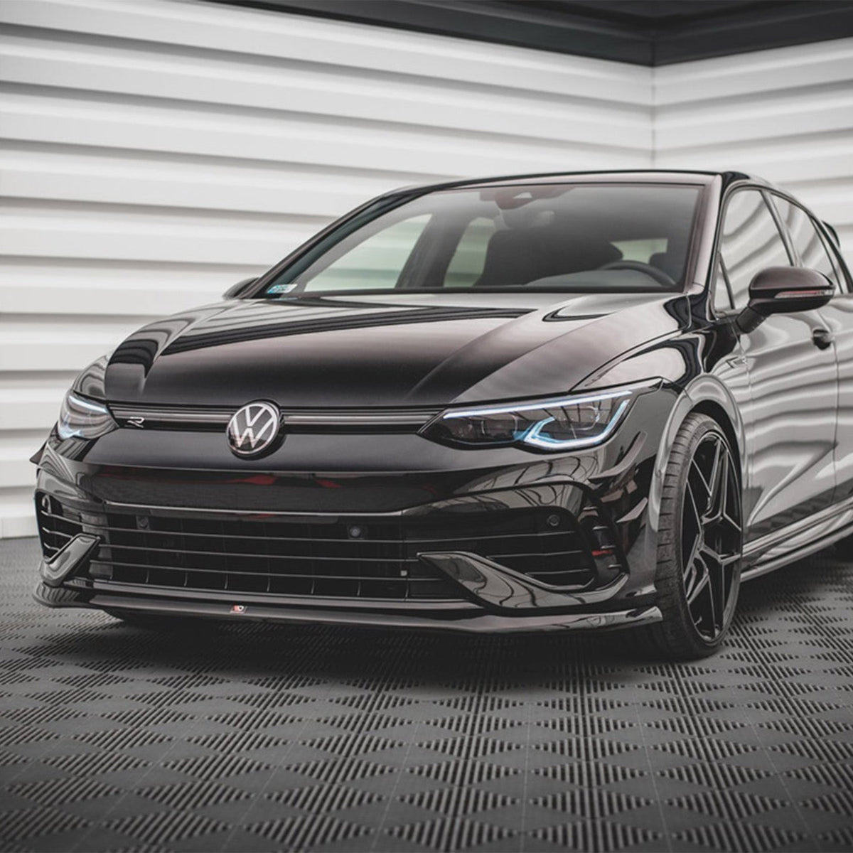 Maxton Design Volkswagen Golf R V5 Front Splitter In Gloss Black (Mk8)