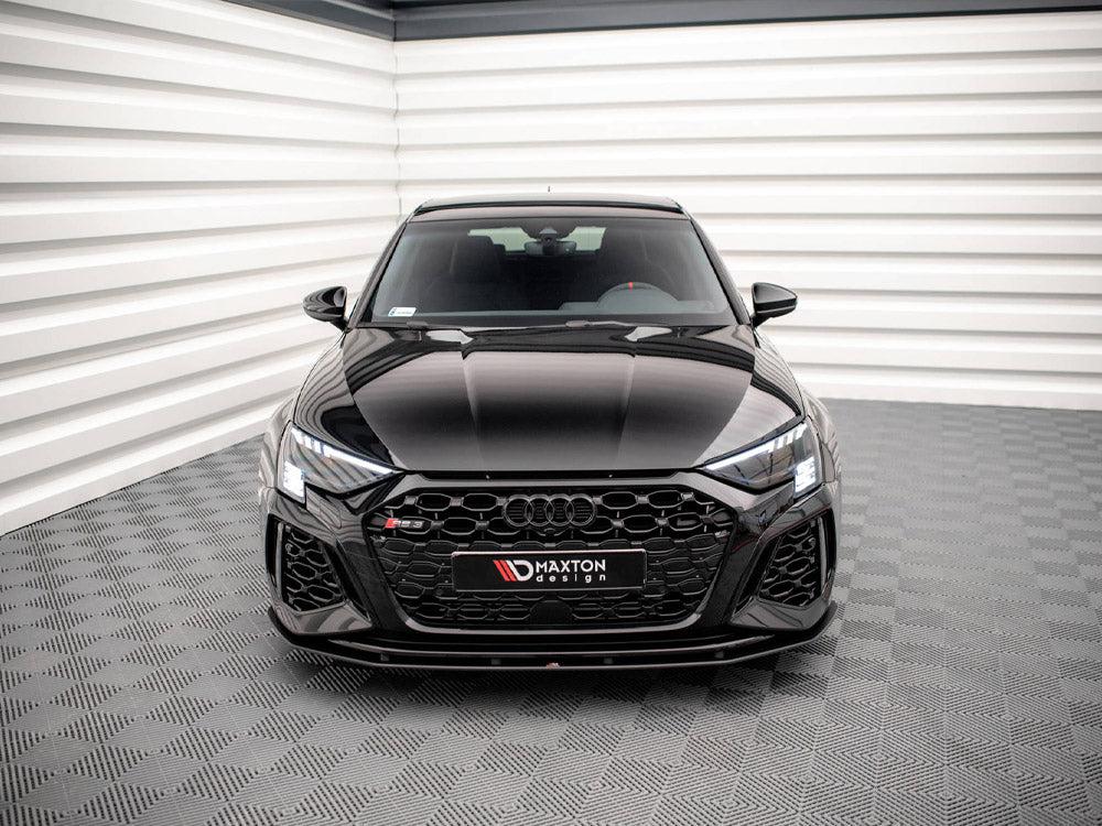 Maxton Street Pro Front Splitter Audi RS3 Sportback 8Y (2020-) in Black