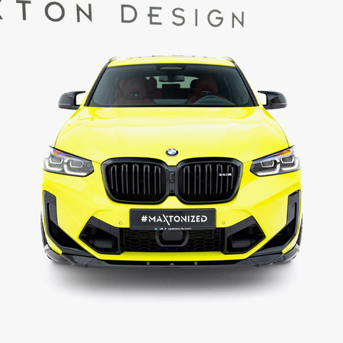 Maxton Design BMW F98 X4M LCI V1 Front Splitter In Gloss Black (2022+)