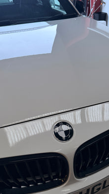 BMW 82mm Front x 74mm Rear Black & White Replacement Badges - Required Automotive