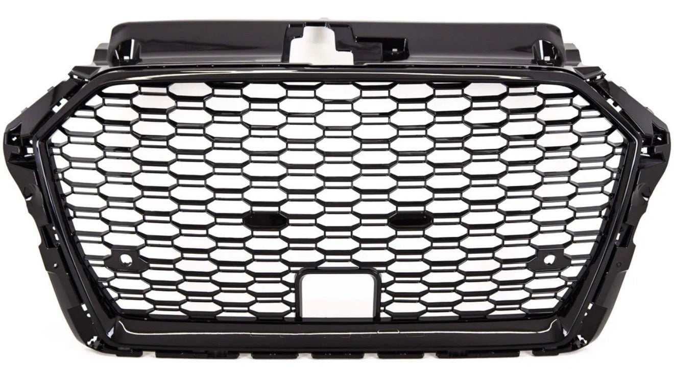 Required Automotive Audi A3 S3 8V Honeycomb Front Grille Gloss Black 2016–2020 Automotive Grill