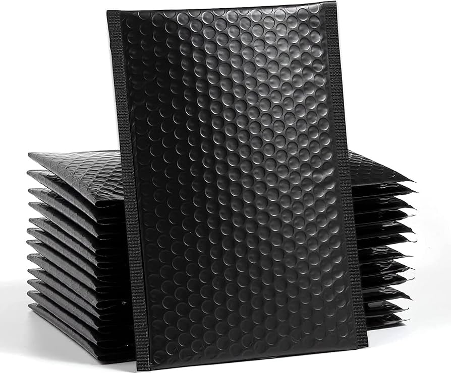 100 Pack Black Padded Mailing Envelopes