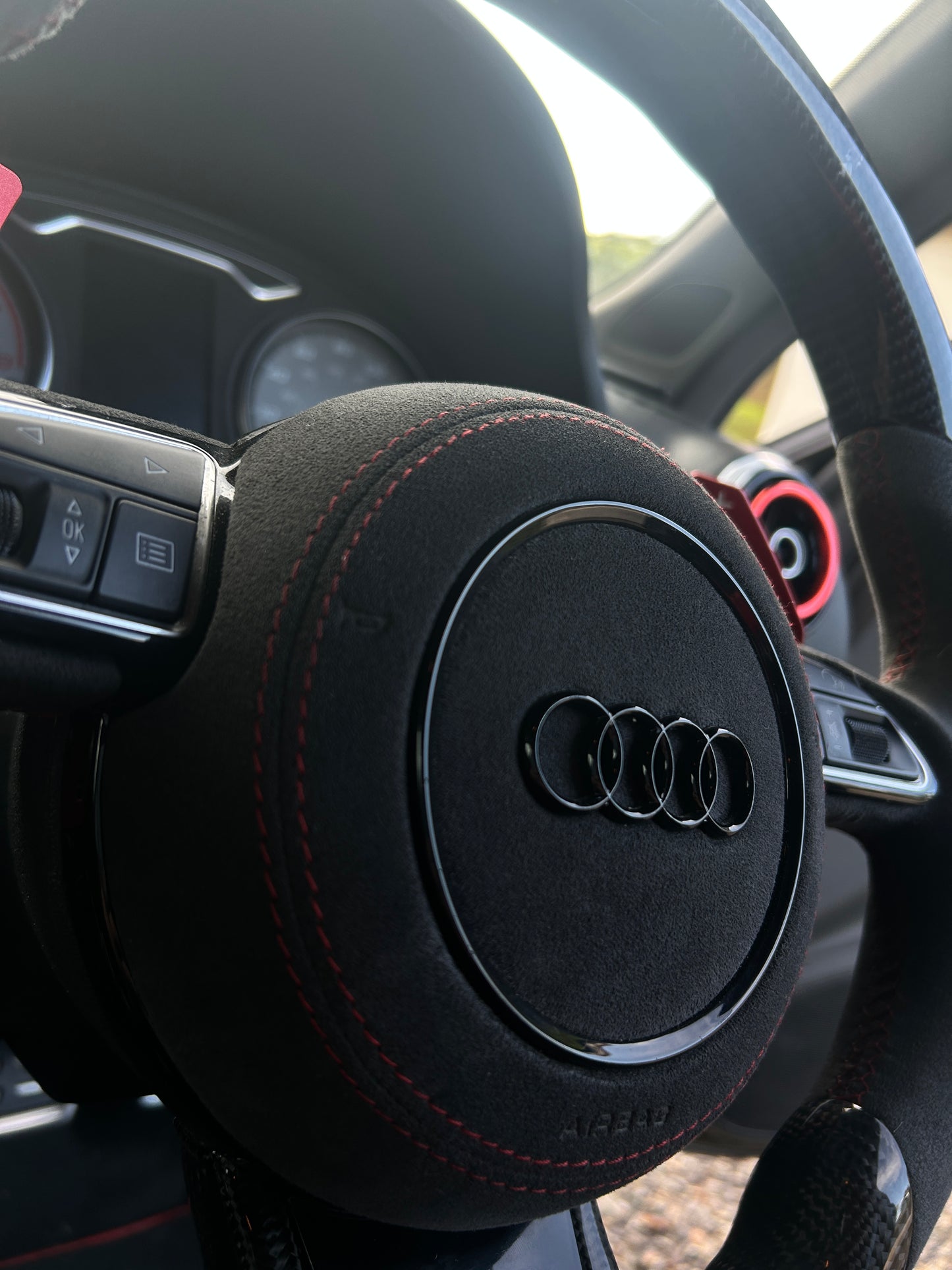 Carbon Fiber & Alcantara Flat-Bottom Steering Wheel | Fits Audi A3 S3 RS3 (8V) 2015–2020