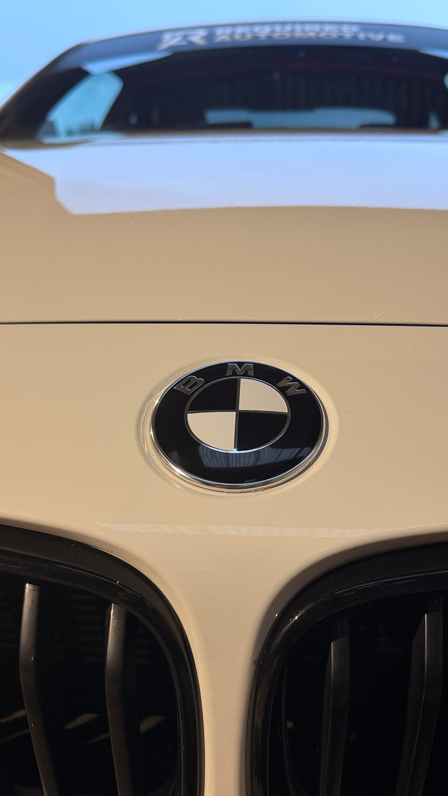 BMW 82mm Front x 74mm Rear Black & White Replacement Badges – Required Automotive