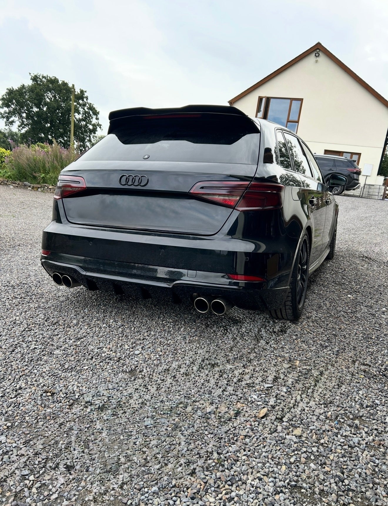 AUDI A3/S3 8V FACELIFT SPORTBACK 5 DOOR GLOSS BLACK DIFFUSER-Required Automotive