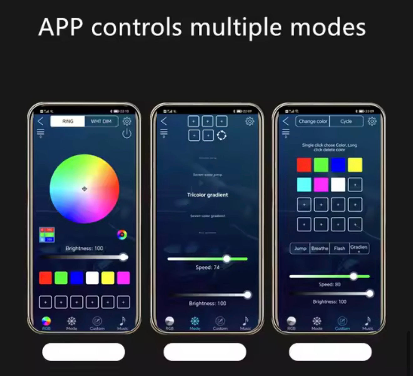 App controlled universal interior Ambient lighting 6 piece - Required Automotive