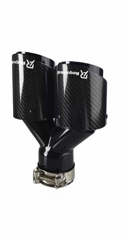 Required Automotive Carbon Dual Exhaust tips 4inch (Left)
