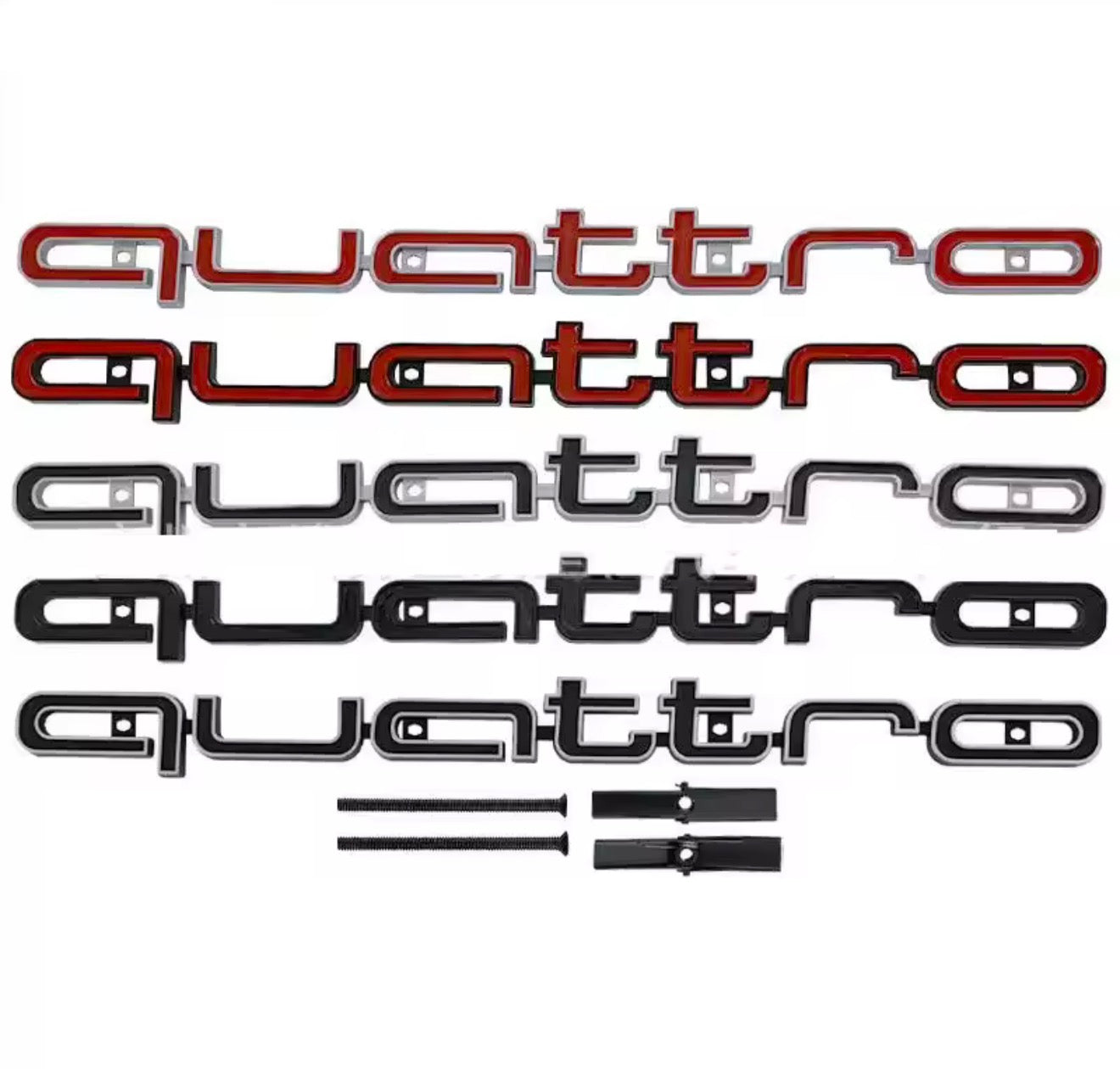 Required Automotive Quattro Badge for Honeycomb Grille – Fits Audi RS3 RS4 RS5 RS6 RS7 A3 A4 A5 A6 A7 A8 Q3 Q5 Q7 S3 S7