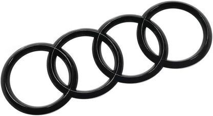 Gloss Black Rear Audi Rings Badge Emblem – Boot Trunk Logo for Audi A3 A4 A5 A6 A7 Q3 Q4 Q5 Q7 S3 S4 S5 RS3 RS5