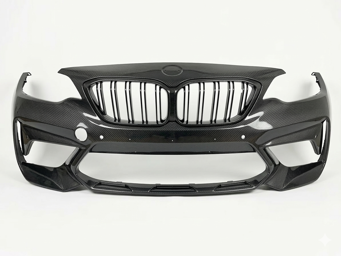 BMW M2 / M2 Competition F87 (2014–2022) Real Dry Carbon Fibre Front Bumper – Required Automotive