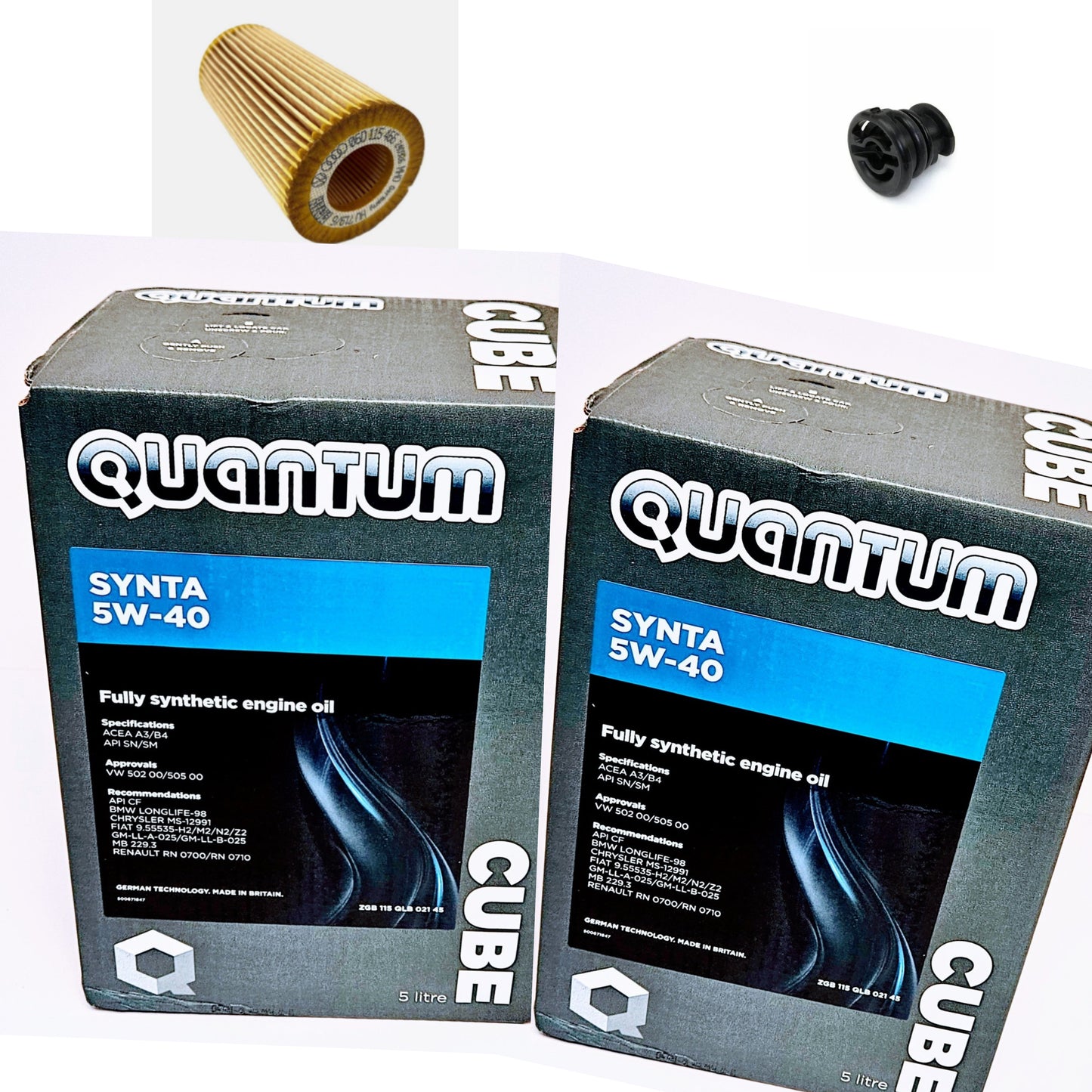 Genuine VAG Oil Service Kit for GEN 3 EA888 – Quantum 5W40 + Filter & Sump Plug - Required Automotive