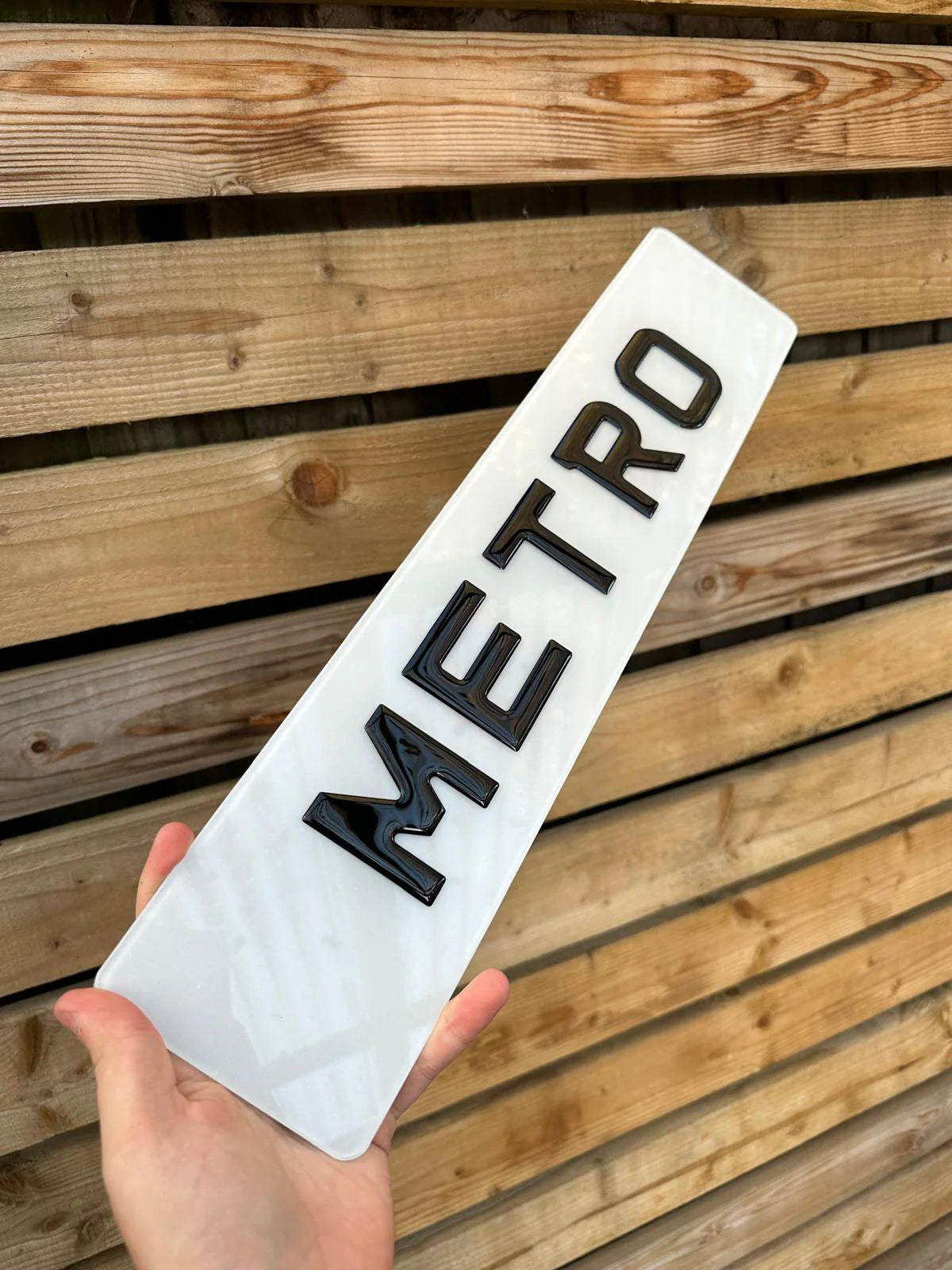 Metro/Irish Font Gel Gloss Number Plates - 50mm Small