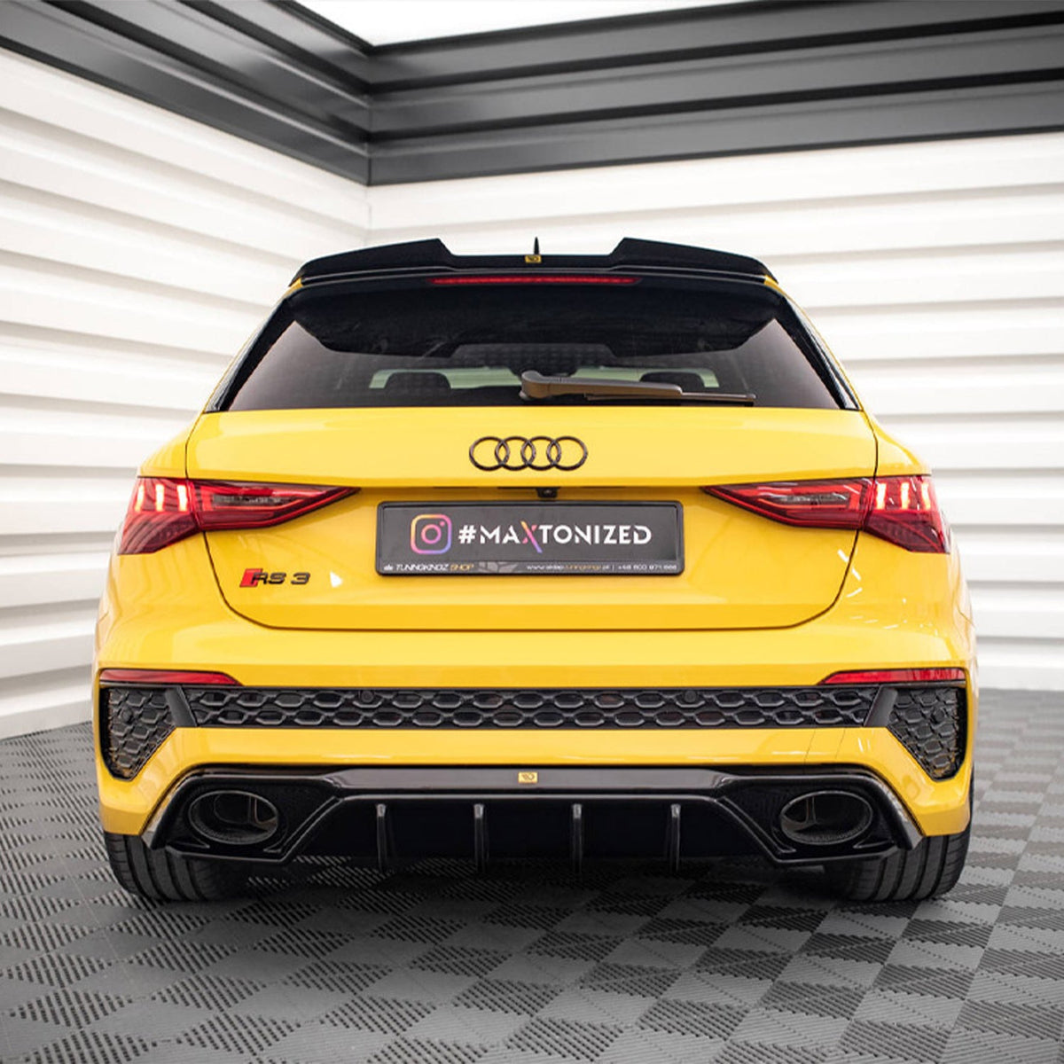 Maxton Design Audi RS3 Aggressive Rear Diffuser In Gloss Black (8Y)