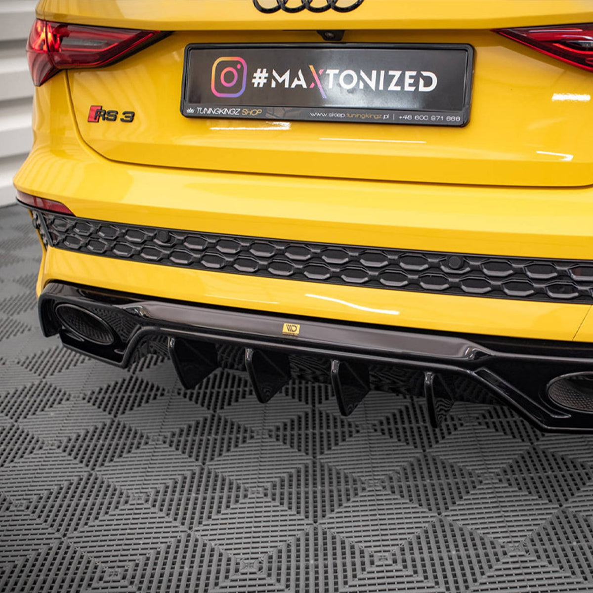 Maxton Design Audi RS3 Aggressive Rear Diffuser In Gloss Black (8Y)