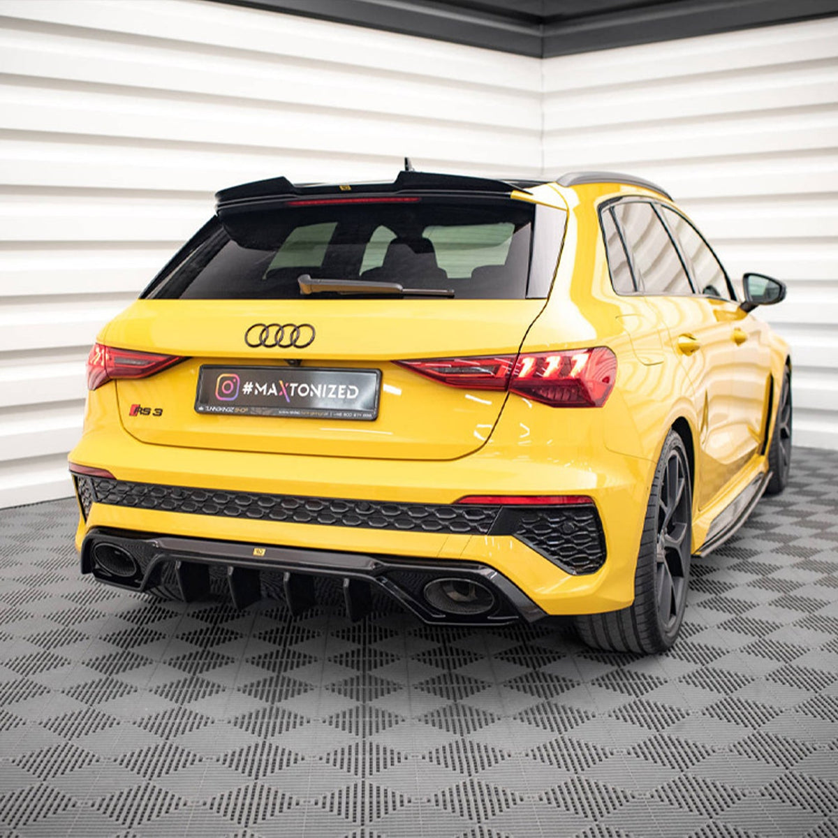 Maxton Design Audi RS3 Aggressive Rear Diffuser In Gloss Black (8Y)