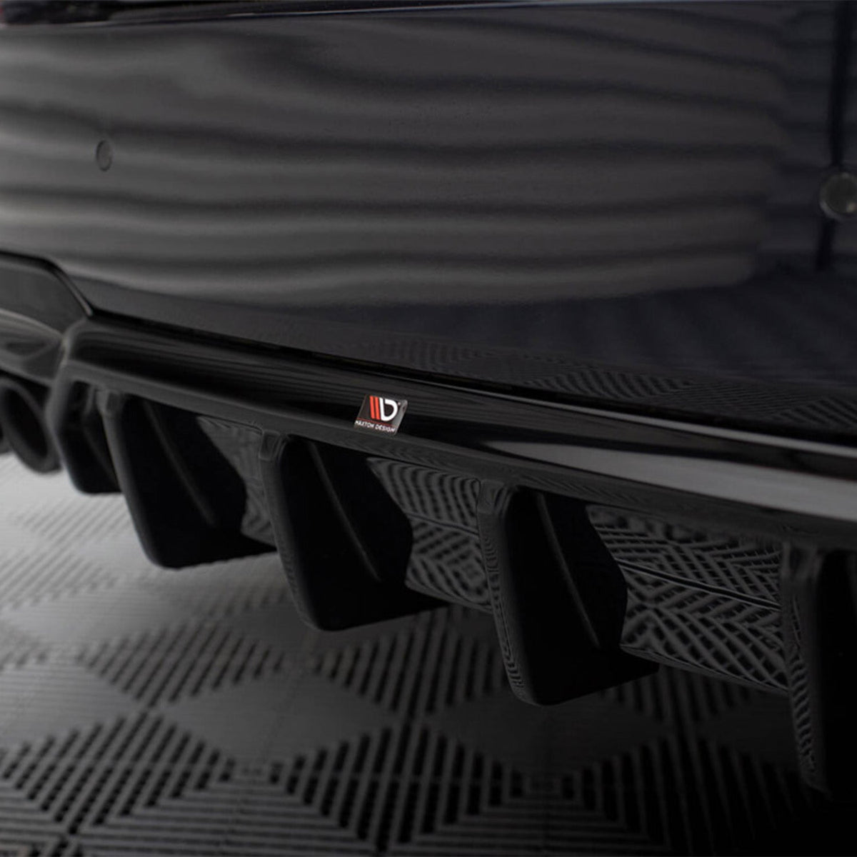 Maxton Design BMW F10 5 Series M Sport Rear Diffuser In Gloss Black