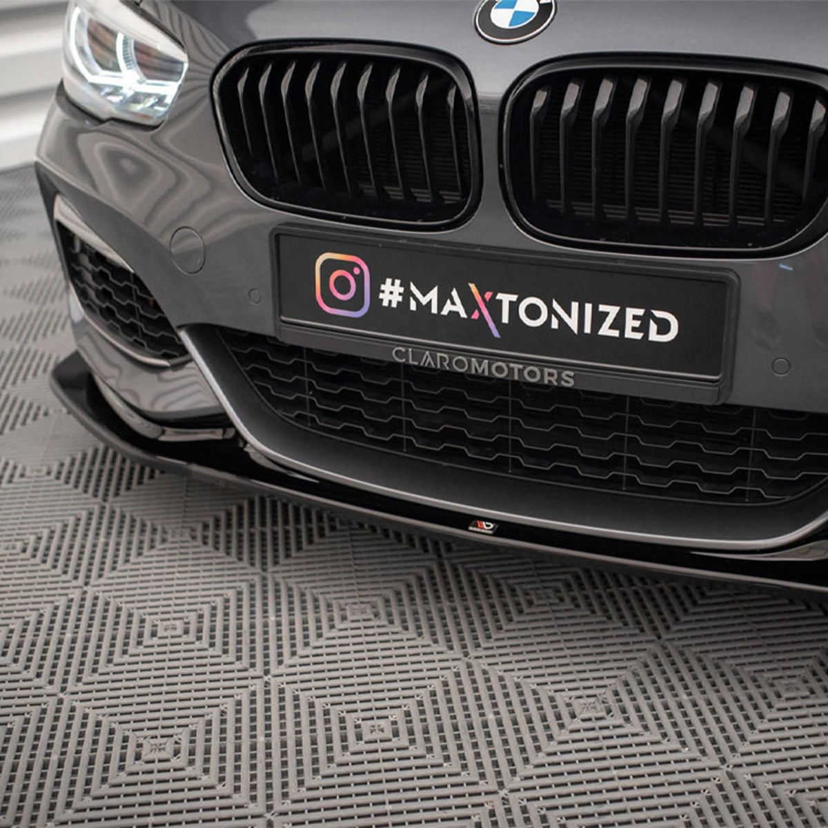 Maxton Design BMW 1 Series Front Splitter V3 In Gloss Black (F20/F21 LCI)