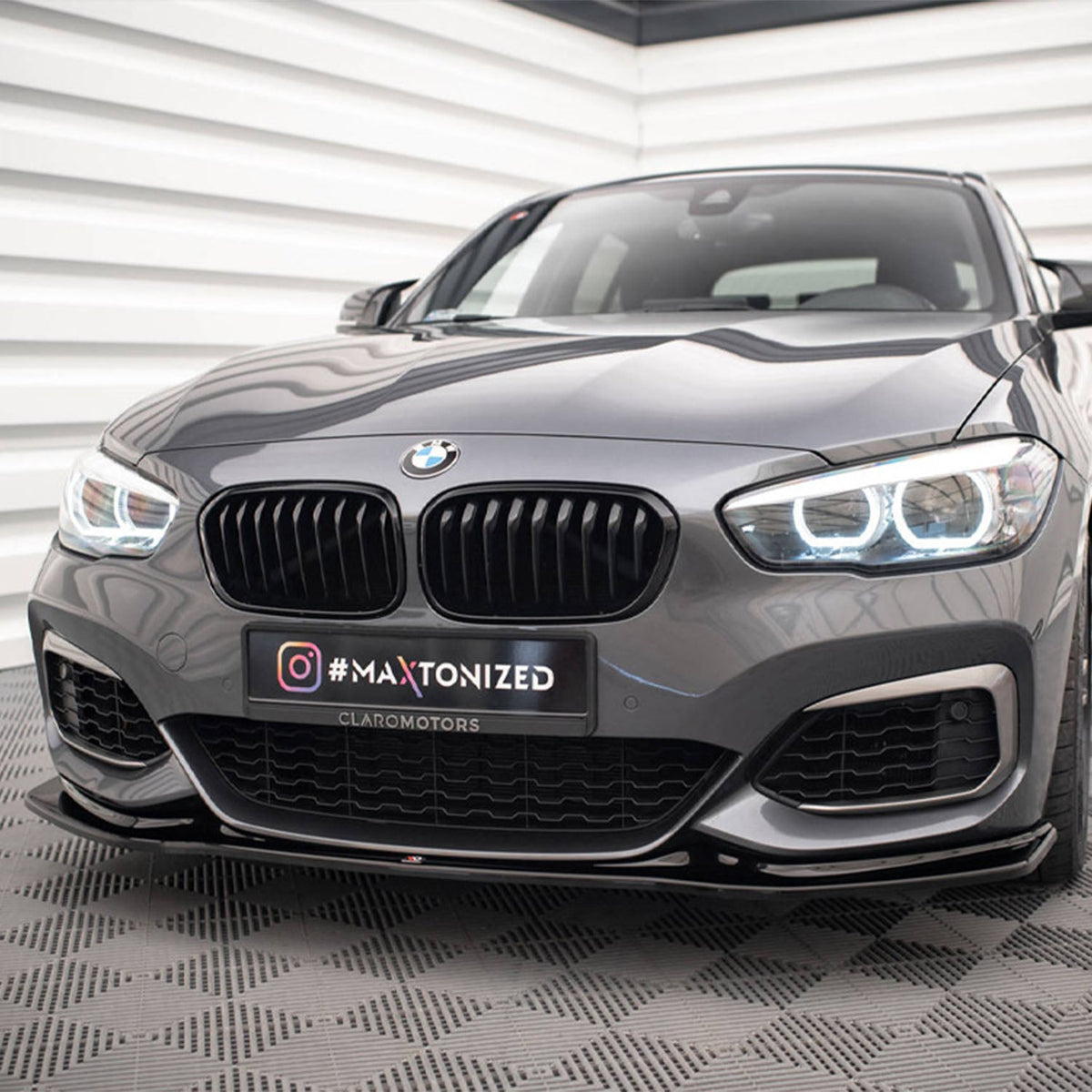 Maxton Design BMW 1 Series Front Splitter V3 In Gloss Black (F20/F21 LCI)