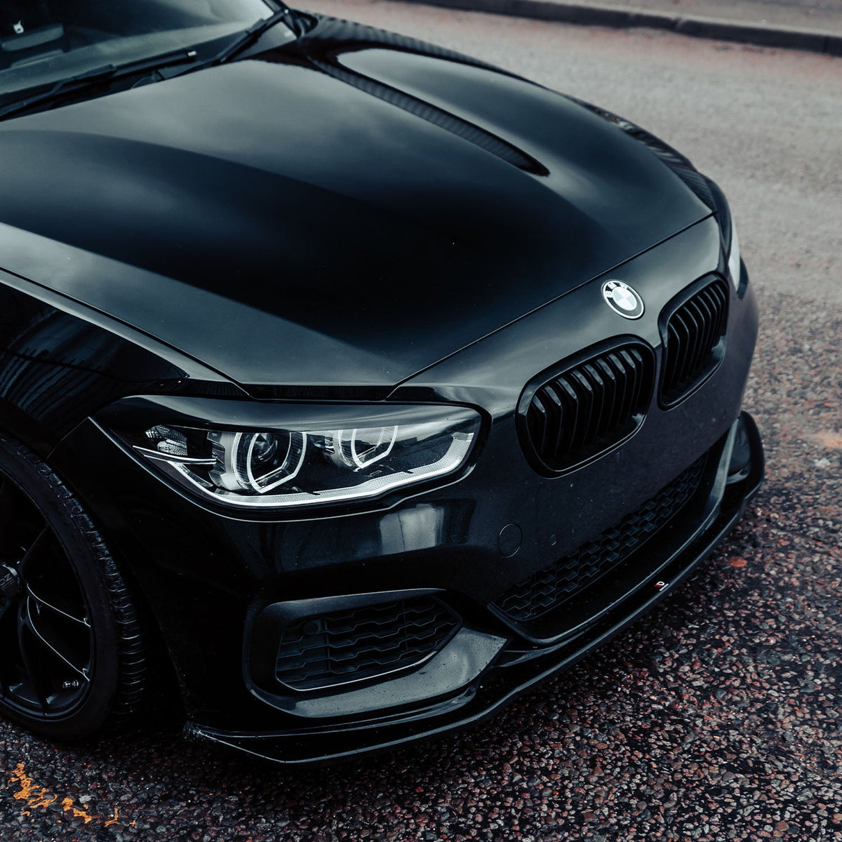 Maxton Design BMW 1 Series Front Splitter V3 In Gloss Black (F20/F21 LCI)