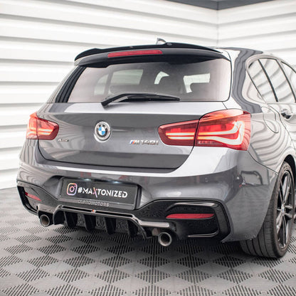 Maxton Design BMW 1 Series Very Aggressive Rear Diffuser In Gloss Black (F20/F21 LCI Facelift) M-Power