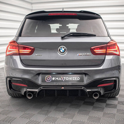 Maxton Design BMW 1 Series Very Aggressive Rear Diffuser In Gloss Black (F20/F21 LCI Facelift) M-Power