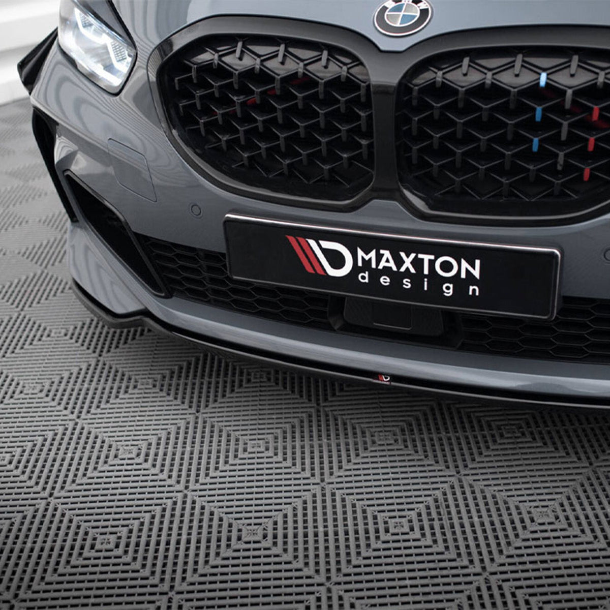 Maxton Design BMW M135i/1 Series M Sport V4 Front Splitter In Gloss Black (F40)