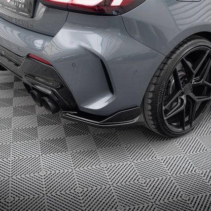 Maxton Design BMW M135i/1 Series M Sport V4 Rear Side Splitters In Gloss Black (F40)