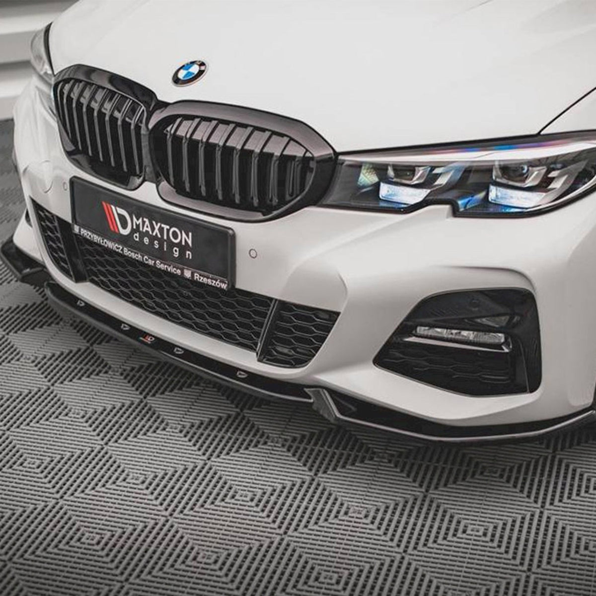 Maxton Design BMW 3 Series M Sport V4 Front Splitter In Gloss Black (G20/G21 Pre-LCI)