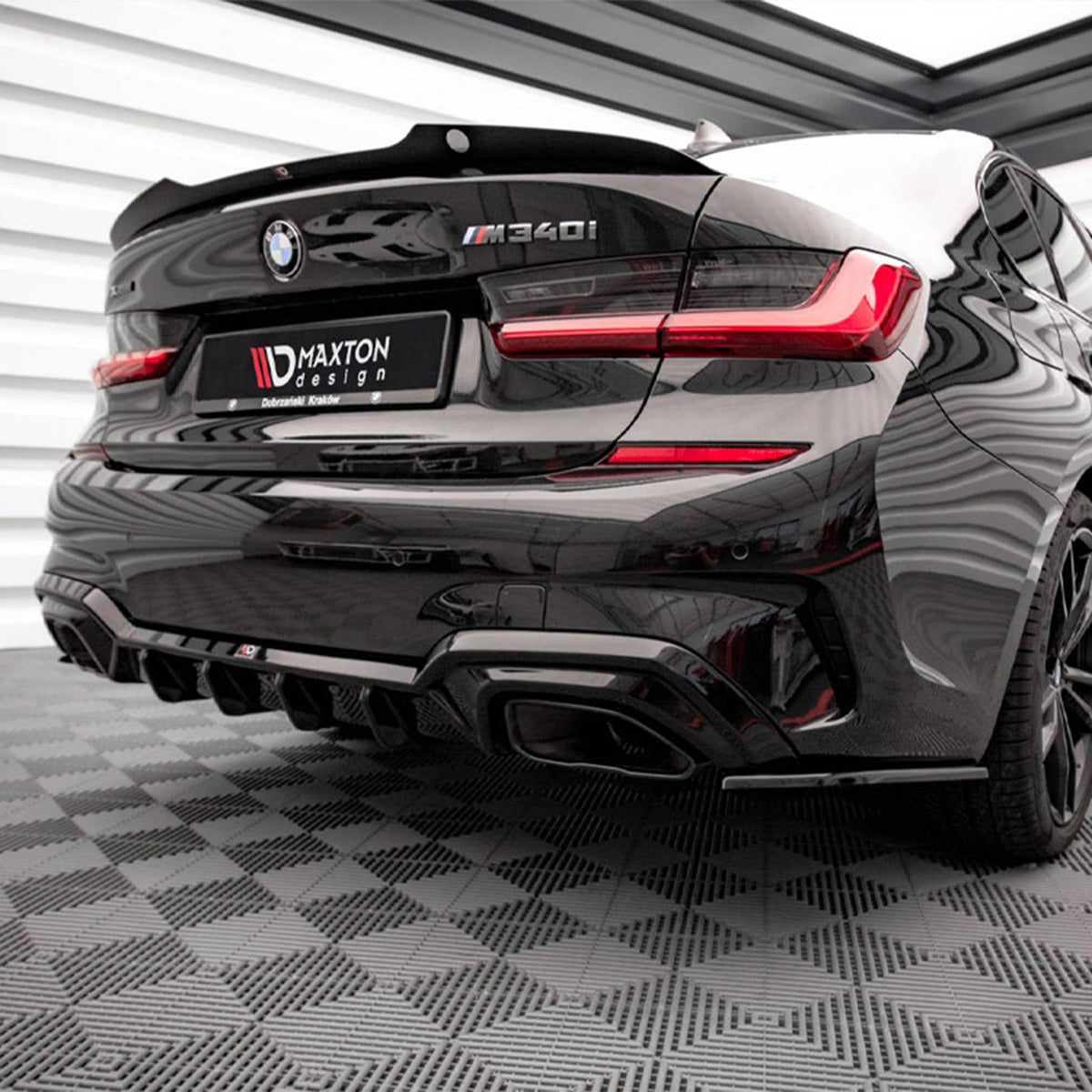 Maxton Design BMW 3 Series M Sport V3 Rear Side Splitters In Gloss Black (G20/G21 Pre-LCI)