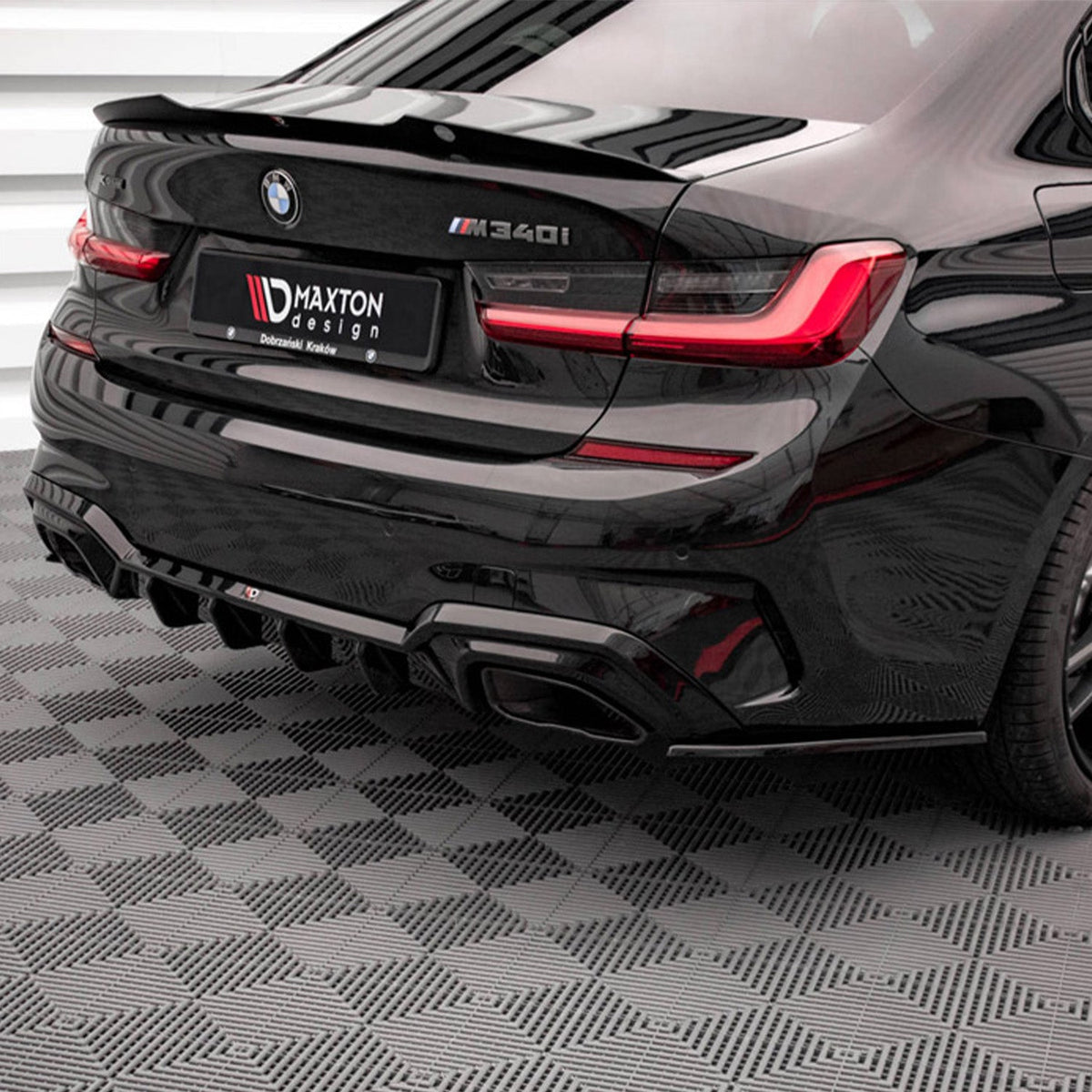 Maxton Design BMW 3 Series M Sport V3 Rear Side Splitters In Gloss Black (G20/G21 Pre-LCI)