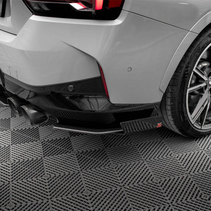 Maxton Design BMW M240i/2 Series Street Pro Rear Side Splitters + Flaps In Black (G42)