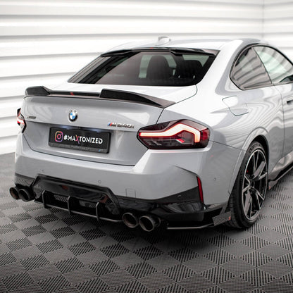 Maxton Design BMW M240i/2 Series Street Pro Rear Side Splitters + Flaps In Black (G42)