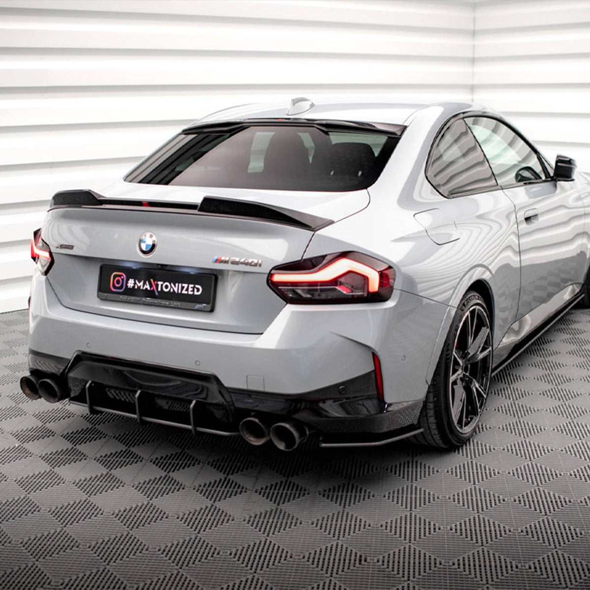 Maxton Design BMW M240i/2 Series Street Pro Rear Side Splitters In Black (G42)