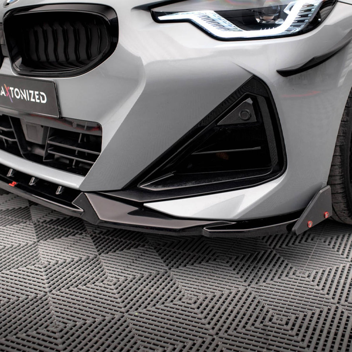 Maxton Design BMW M240i/2 Series V2 Front Splitter + Flaps In Gloss Black (G42)