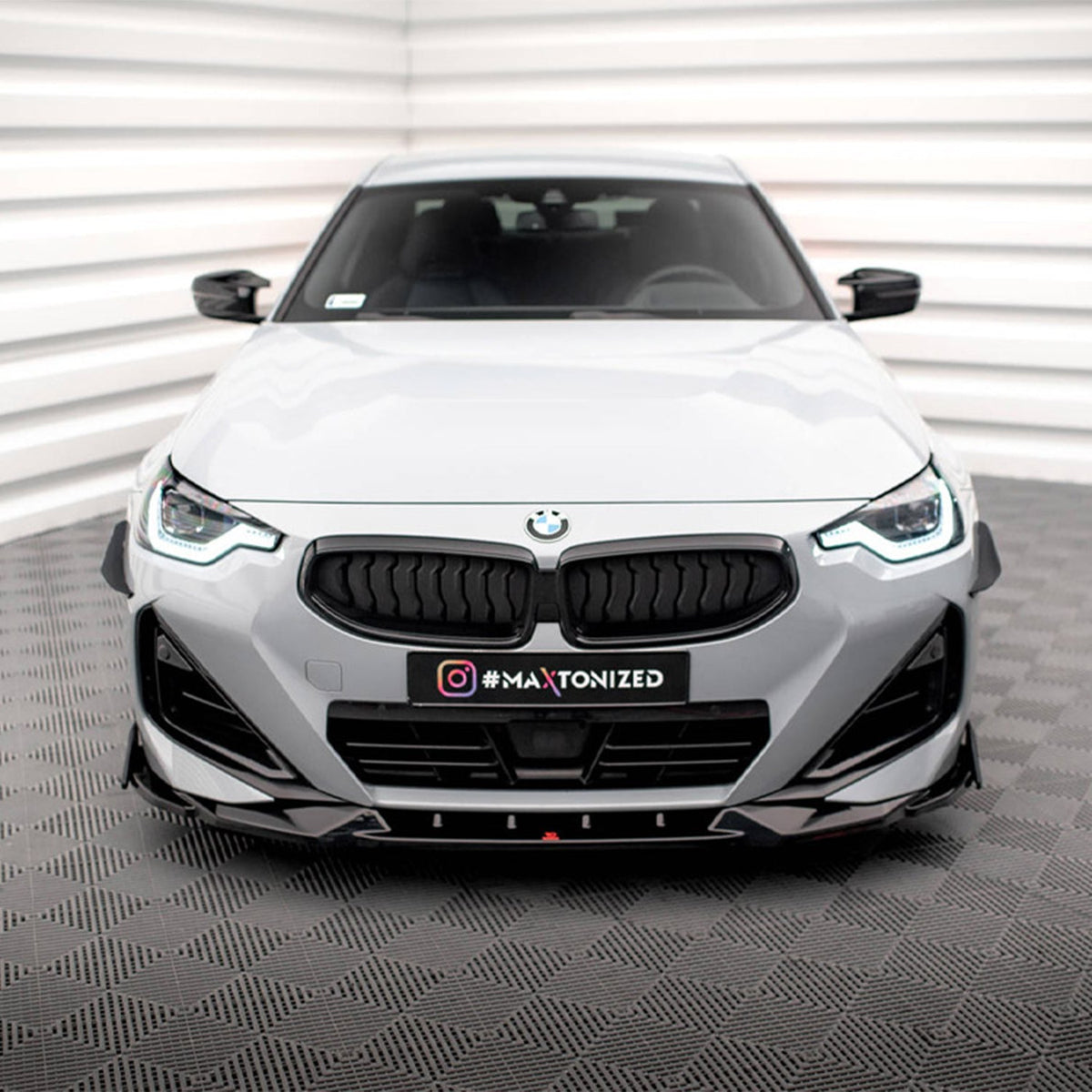 Maxton Design BMW M240i/2 Series V2 Front Splitter + Flaps In Gloss Black (G42)