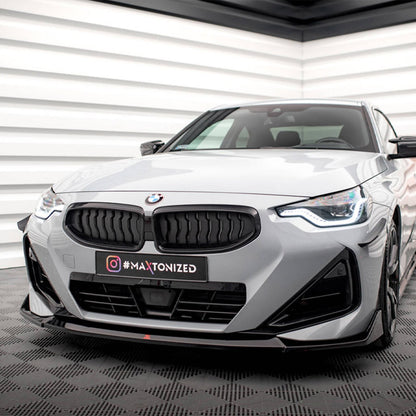 Maxton Design BMW M240i/2 Series V3 Front Splitter In Gloss Black (G42)