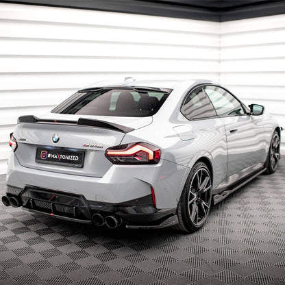 Maxton Design BMW M240i/2 Series V1 Rear Side Splitters In Gloss Black (G42)