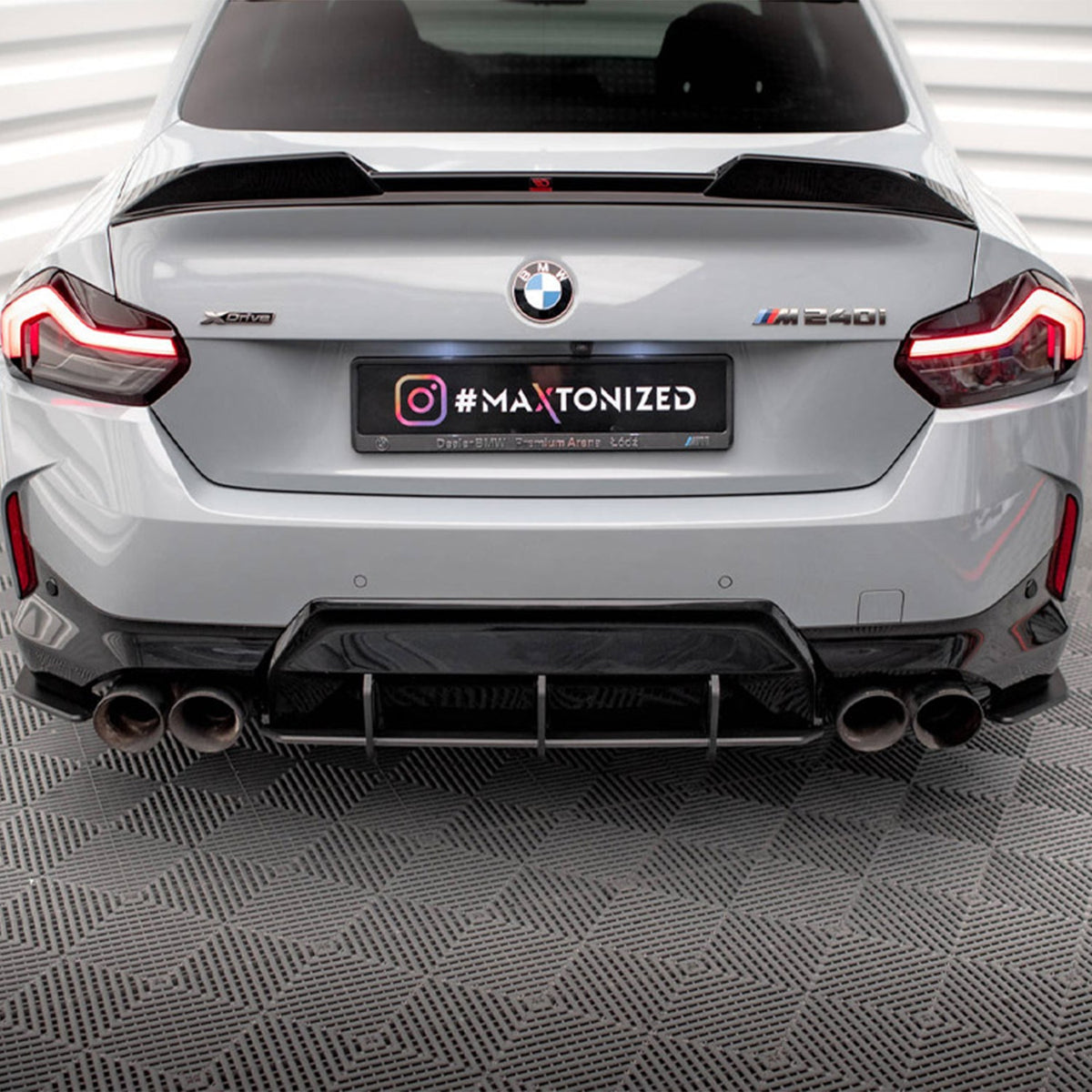 Maxton Design BMW M240i Street Pro Rear Diffuser In Black (G42)