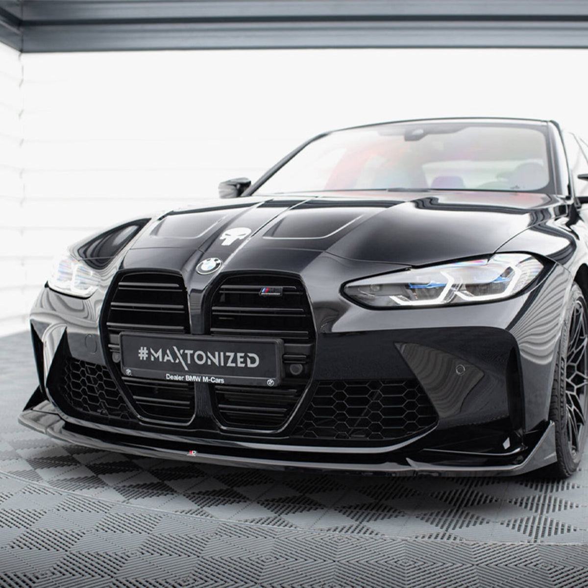 Maxton Design BMW M3/M4 V4 CSL Look Front Splitter In Gloss Black (G80/G81/G82/G83)