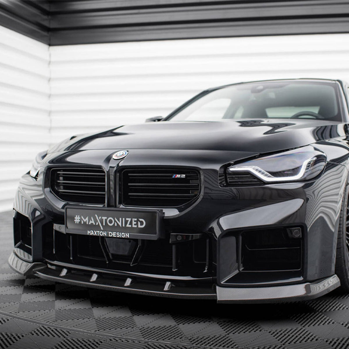 Maxton Design BMW M2 G87 V2 Front Splitter In Gloss Carbon Fibre (G87)