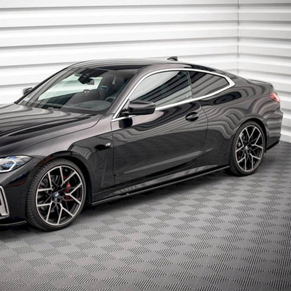 Maxton Design BMW 4 Series M Sport V1 Side Skirts In Gloss Black (G22/G23 incl. M440i & M440d)