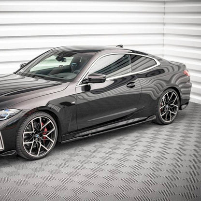 Maxton Design BMW 4 Series M Sport V2 Side Skirts In Gloss Black (G22/G23 incl. M440i & M440d)